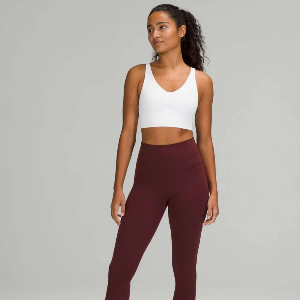 Lululemon In Alignment Long Line Bra *Light Support, B/C Cup
Color White